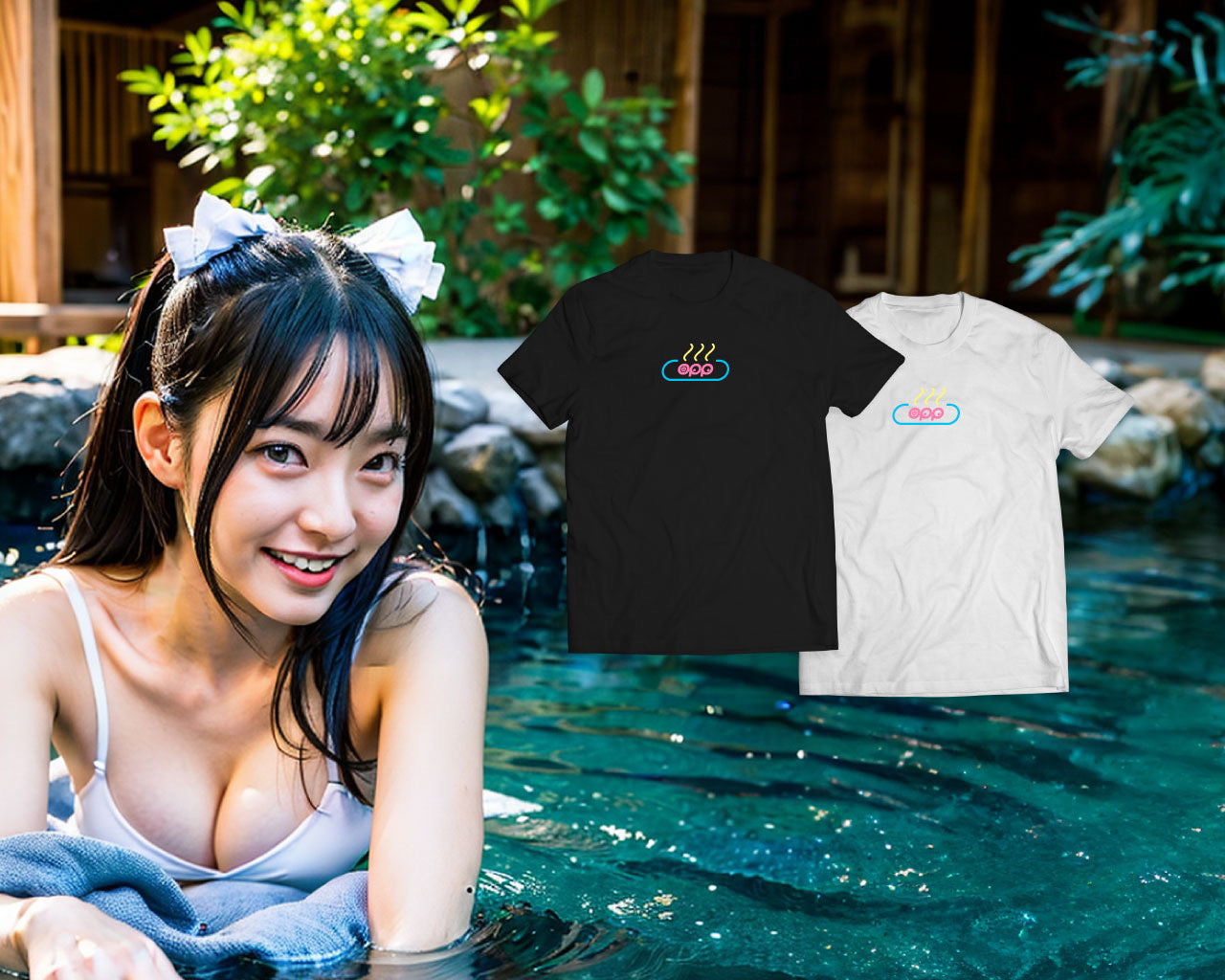 OPP 温泉　Tシャツ　肉厚ビックシルエット