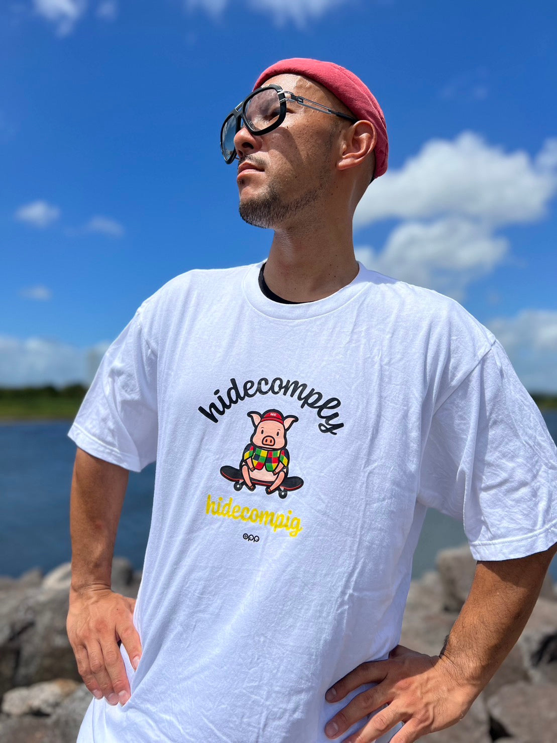 OPP × hidecomplyコラボTシャツ hidecompig